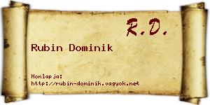 Rubin Dominik névjegykártya